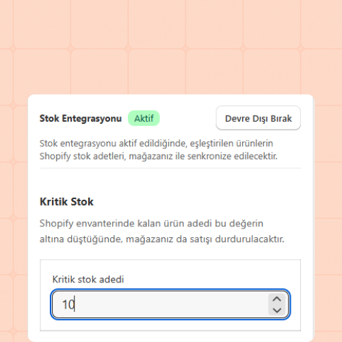 Kritik Stok & Eşitleme
